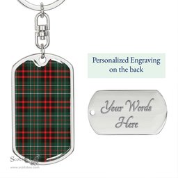 ScotsTee Shop Scottish MacDiarmid Modern Clan Dog Tag Pendant Tartan Luxury Keychain - Personalized Engraving