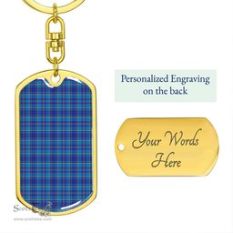 ScotsTee Shop Scottish Mercer Modern Clan Dog Tag Pendant Tartan Luxury Keychain - Personalized Engraving