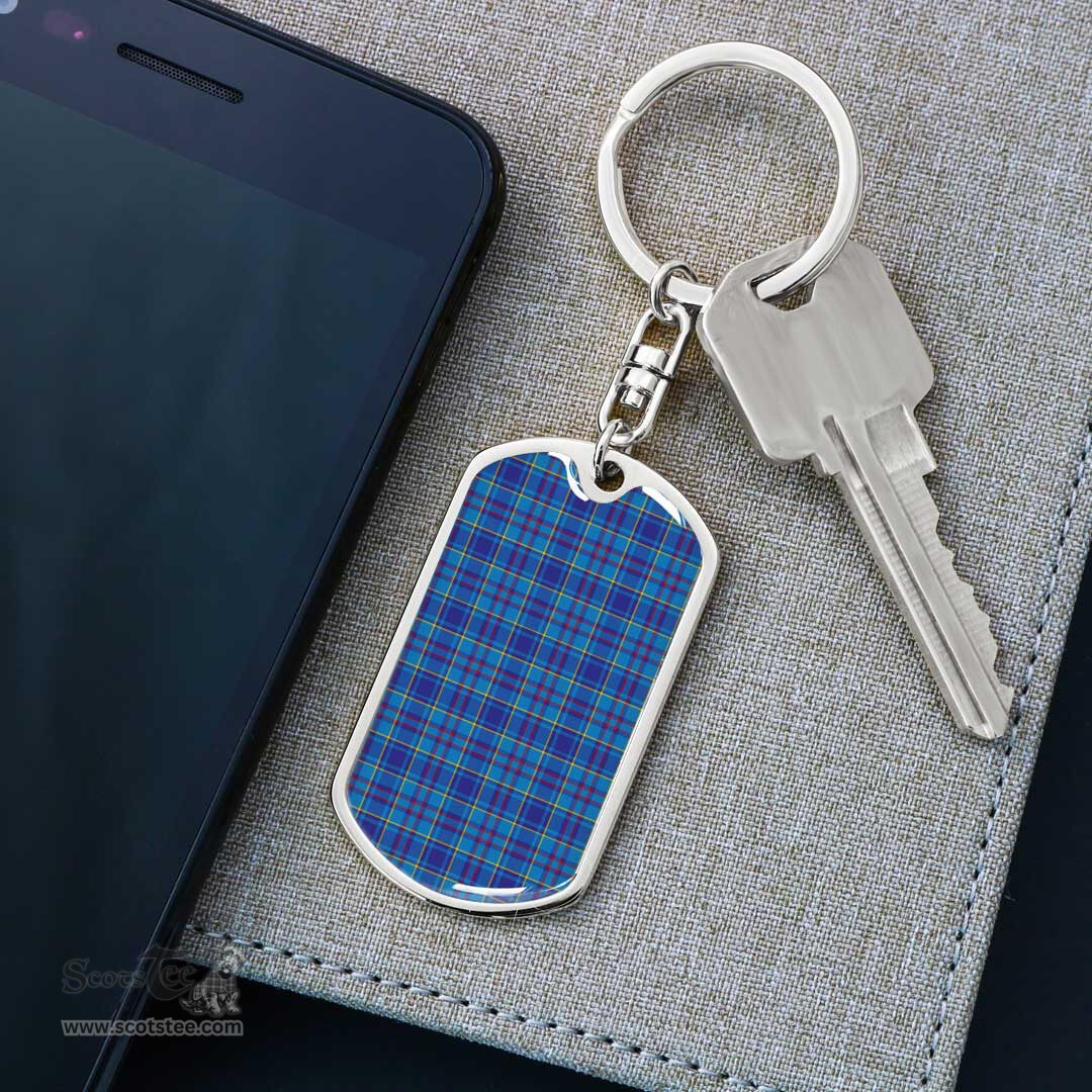 ScotsTee Shop Scottish Mercer Modern Clan Dog Tag Pendant Tartan Luxury Keychain - Personalized Engraving