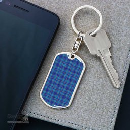 ScotsTee Shop Scottish Mercer Modern Clan Dog Tag Pendant Tartan Luxury Keychain - Personalized Engraving