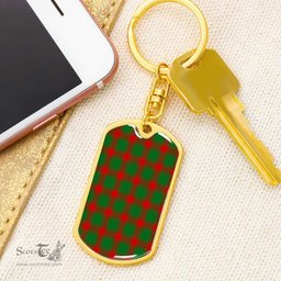 ScotsTee Shop Scottish Middleton Modern Clan Dog Tag Pendant Tartan Luxury Keychain - Personalized Engraving