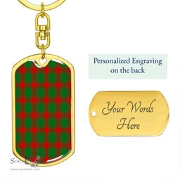 ScotsTee Shop Scottish Middleton Modern Clan Dog Tag Pendant Tartan Luxury Keychain - Personalized Engraving
