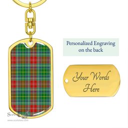 ScotsTee Shop Scottish Muirhead Clan Dog Tag Pendant Tartan Luxury Keychain - Personalized Engraving