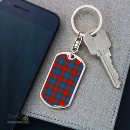 ScotsTee Shop Scottish Mar Clan Dog Tag Pendant Tartan Luxury Keychain - Personalized Engraving