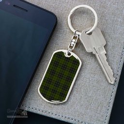 ScotsTee Shop Scottish MacLean Hunting Clan Dog Tag Pendant Tartan Luxury Keychain - Personalized Engraving