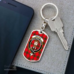 ScotsTee Shop Scottish MacNab Modern Clan Crest Dog Tag Pendant Tartan Luxury Keychain - Personalized Engraving