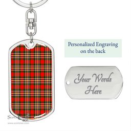 ScotsTee Shop Scottish MacGill Modern Clan Dog Tag Pendant Tartan Luxury Keychain - Personalized Engraving