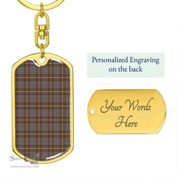 ScotsTee Shop Scottish MacIntyre Hunting Weathered Clan Dog Tag Pendant Tartan Luxury Keychain - Personalized Engraving