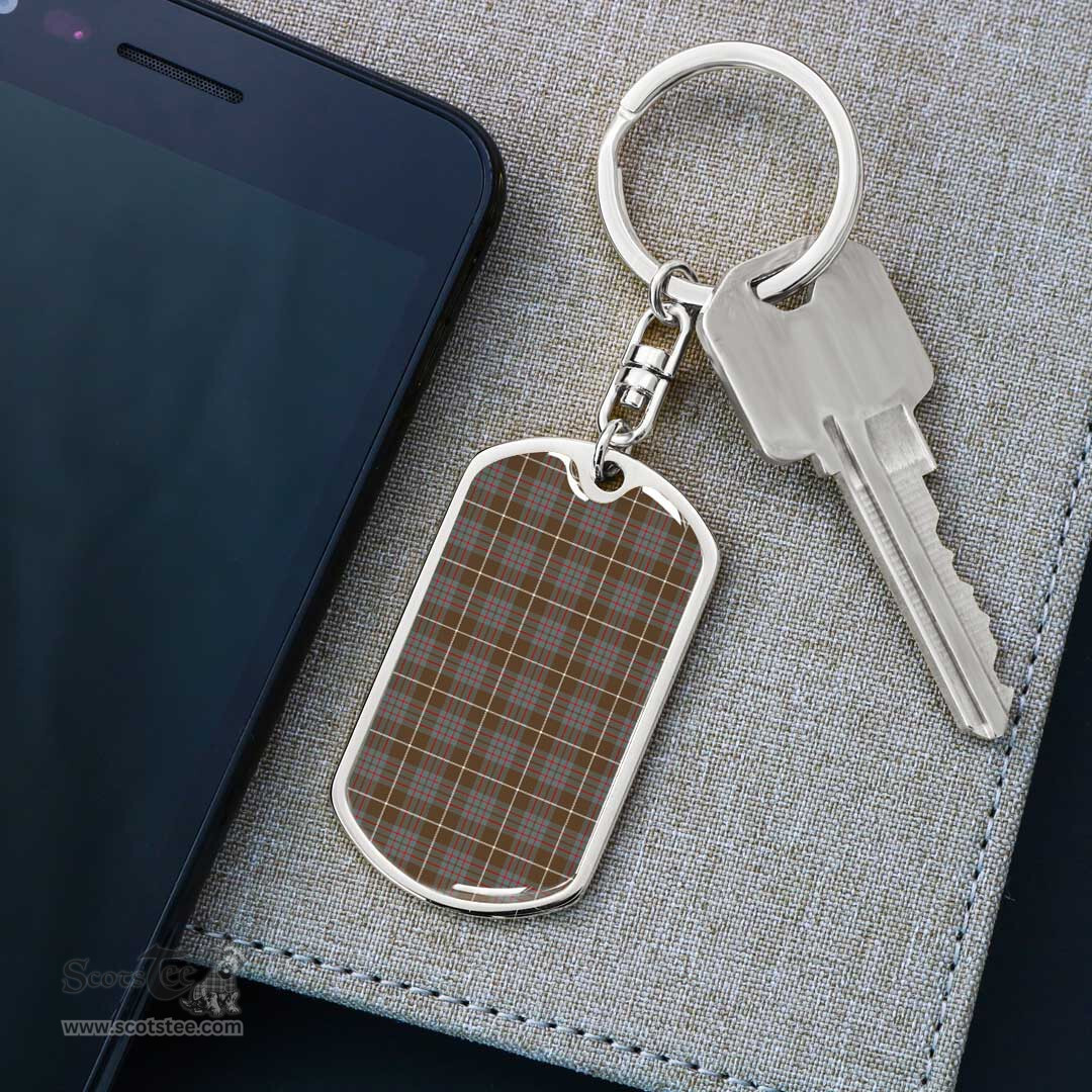 ScotsTee Shop Scottish MacIntyre Hunting Weathered Clan Dog Tag Pendant Tartan Luxury Keychain - Personalized Engraving