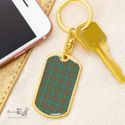 ScotsTee Shop Scottish MacKintosh Hunting Ancient Clan Dog Tag Pendant Tartan Luxury Keychain - Personalized Engraving