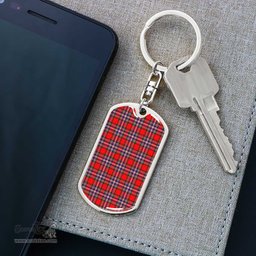 ScotsTee Shop Scottish MacFarlane Modern Clan Dog Tag Pendant Tartan Luxury Keychain - Personalized Engraving