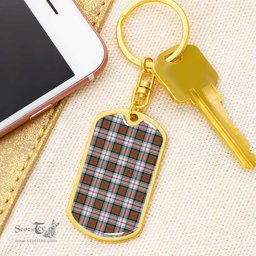 ScotsTee Shop Scottish MacDuff Dress Ancient Clan Dog Tag Pendant Tartan Luxury Keychain - Personalized Engraving