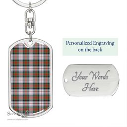 ScotsTee Shop Scottish MacDuff Dress Ancient Clan Dog Tag Pendant Tartan Luxury Keychain - Personalized Engraving