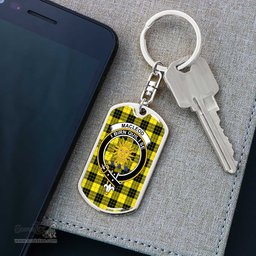 ScotsTee Shop Scottish MacLeod of Lewis Modern Clan Crest Dog Tag Pendant Tartan Luxury Keychain - Personalized Engraving