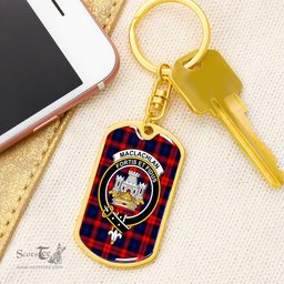 ScotsTee Shop Scottish MacLachlan Modern Clan Crest Dog Tag Pendant Tartan Luxury Keychain - Personalized Engraving