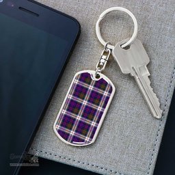 ScotsTee Shop Scottish MacDonald Dress Modern Clan Dog Tag Pendant Tartan Luxury Keychain - Personalized Engraving