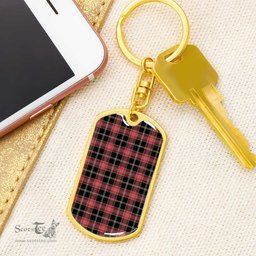 ScotsTee Shop Scottish Norwegian Night Clan Dog Tag Pendant Tartan Luxury Keychain - Personalized Engraving