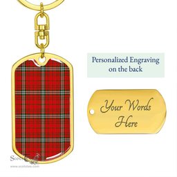 ScotsTee Shop Scottish MacLay Modern Clan Dog Tag Pendant Tartan Luxury Keychain - Personalized Engraving