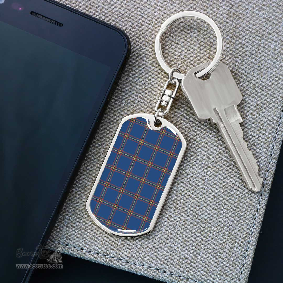 ScotsTee Shop Scottish MacLaine of Loch Buie Hunting Ancient Clan Dog Tag Pendant Tartan Luxury Keychain - Personalized Engraving