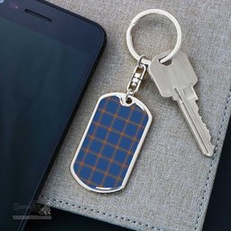 ScotsTee Shop Scottish MacLaine of Loch Buie Hunting Ancient Clan Dog Tag Pendant Tartan Luxury Keychain - Personalized Engraving