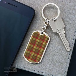 ScotsTee Shop Scottish MacMillan Old Weathered Clan Dog Tag Pendant Tartan Luxury Keychain - Personalized Engraving