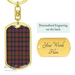 ScotsTee Shop Scottish MacDuff Hunting Modern Clan Dog Tag Pendant Tartan Luxury Keychain - Personalized Engraving