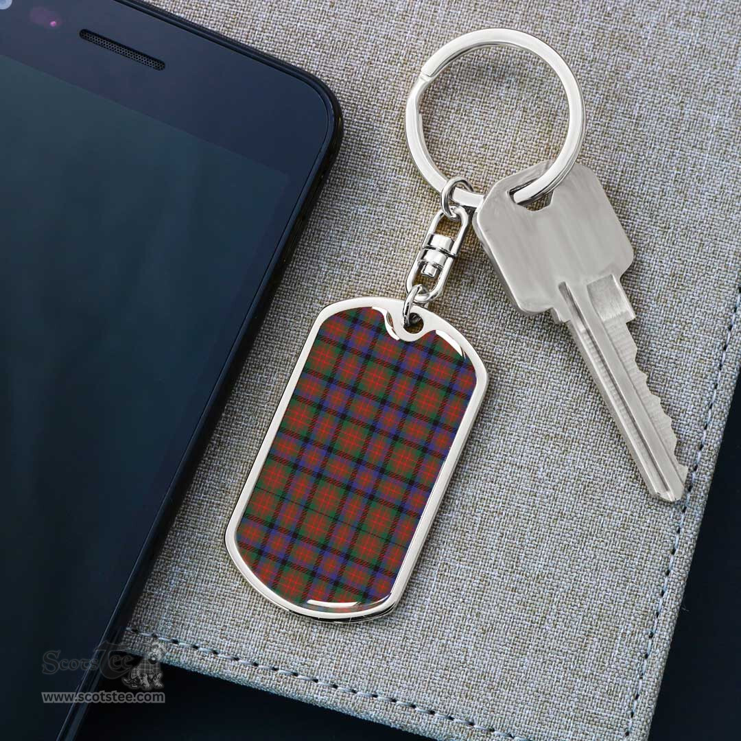 ScotsTee Shop Scottish MacDuff Hunting Modern Clan Dog Tag Pendant Tartan Luxury Keychain - Personalized Engraving