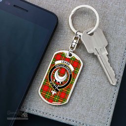 ScotsTee Shop Scottish Leask Clan Crest Dog Tag Pendant Tartan Luxury Keychain - Personalized Engraving