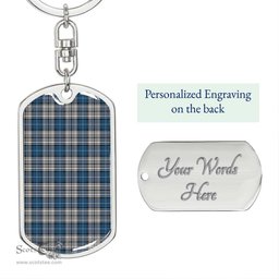 ScotsTee Shop Scottish Napier Modern Clan Dog Tag Pendant Tartan Luxury Keychain - Personalized Engraving