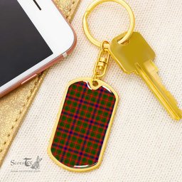ScotsTee Shop Scottish Nithsdale District Clan Dog Tag Pendant Tartan Luxury Keychain - Personalized Engraving