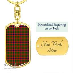ScotsTee Shop Scottish Nithsdale District Clan Dog Tag Pendant Tartan Luxury Keychain - Personalized Engraving