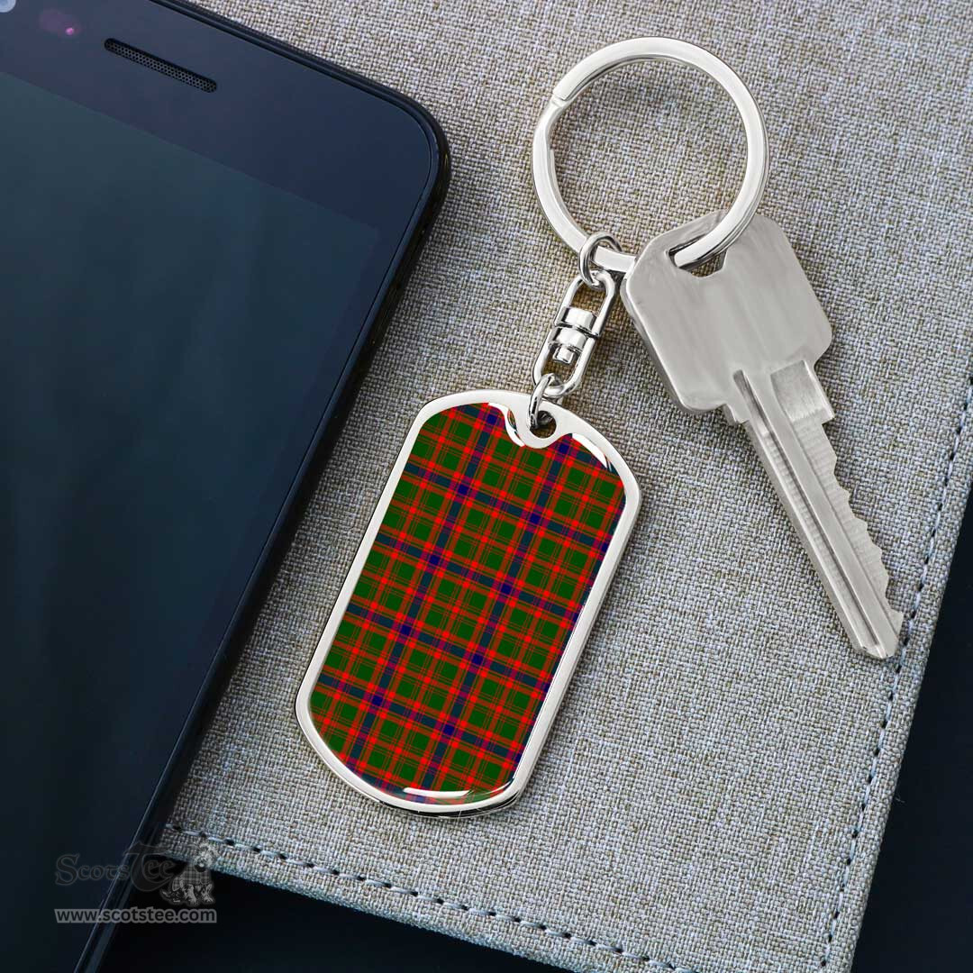 ScotsTee Shop Scottish Nithsdale District Clan Dog Tag Pendant Tartan Luxury Keychain - Personalized Engraving