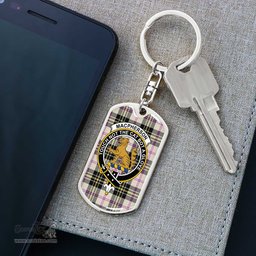 ScotsTee Shop Scottish MacPherson Dress Ancient Clan Crest Dog Tag Pendant Tartan Luxury Keychain - Personalized Engraving