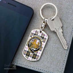 ScotsTee Shop Scottish MacPherson Dress Modern Clan Crest Dog Tag Pendant Tartan Luxury Keychain - Personalized Engraving