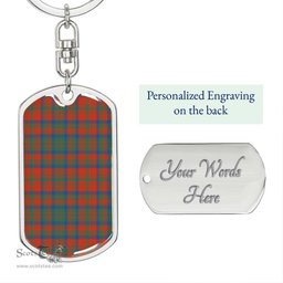 ScotsTee Shop Scottish Matheson Ancient Clan Dog Tag Pendant Tartan Luxury Keychain - Personalized Engraving