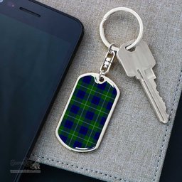 ScotsTee Shop Scottish Oliphant Modern Clan Dog Tag Pendant Tartan Luxury Keychain - Personalized Engraving