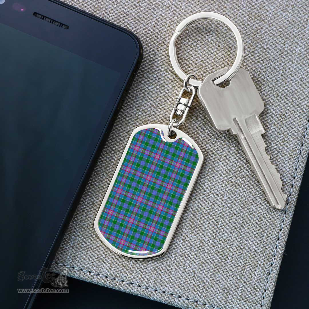 ScotsTee Shop Scottish Pitcairn Hunting Clan Dog Tag Pendant Tartan Luxury Keychain - Personalized Engraving