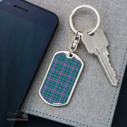 ScotsTee Shop Scottish Pitcairn Hunting Clan Dog Tag Pendant Tartan Luxury Keychain - Personalized Engraving