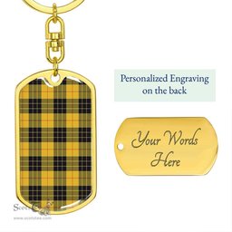 ScotsTee Shop Scottish MacLeod of Lewis Ancient Clan Dog Tag Pendant Tartan Luxury Keychain - Personalized Engraving