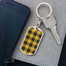 ScotsTee Shop Scottish MacLeod of Lewis Ancient Clan Dog Tag Pendant Tartan Luxury Keychain - Personalized Engraving