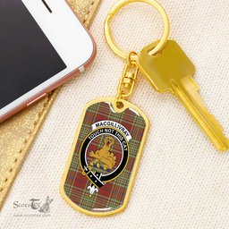 ScotsTee Shop Scottish MacGillivray Hunting Ancient Clan Crest Dog Tag Pendant Tartan Luxury Keychain - Personalized Engraving