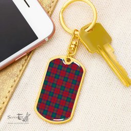 ScotsTee Shop Scottish Lindsay Modern Clan Dog Tag Pendant Tartan Luxury Keychain - Personalized Engraving