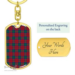 ScotsTee Shop Scottish Lindsay Modern Clan Dog Tag Pendant Tartan Luxury Keychain - Personalized Engraving