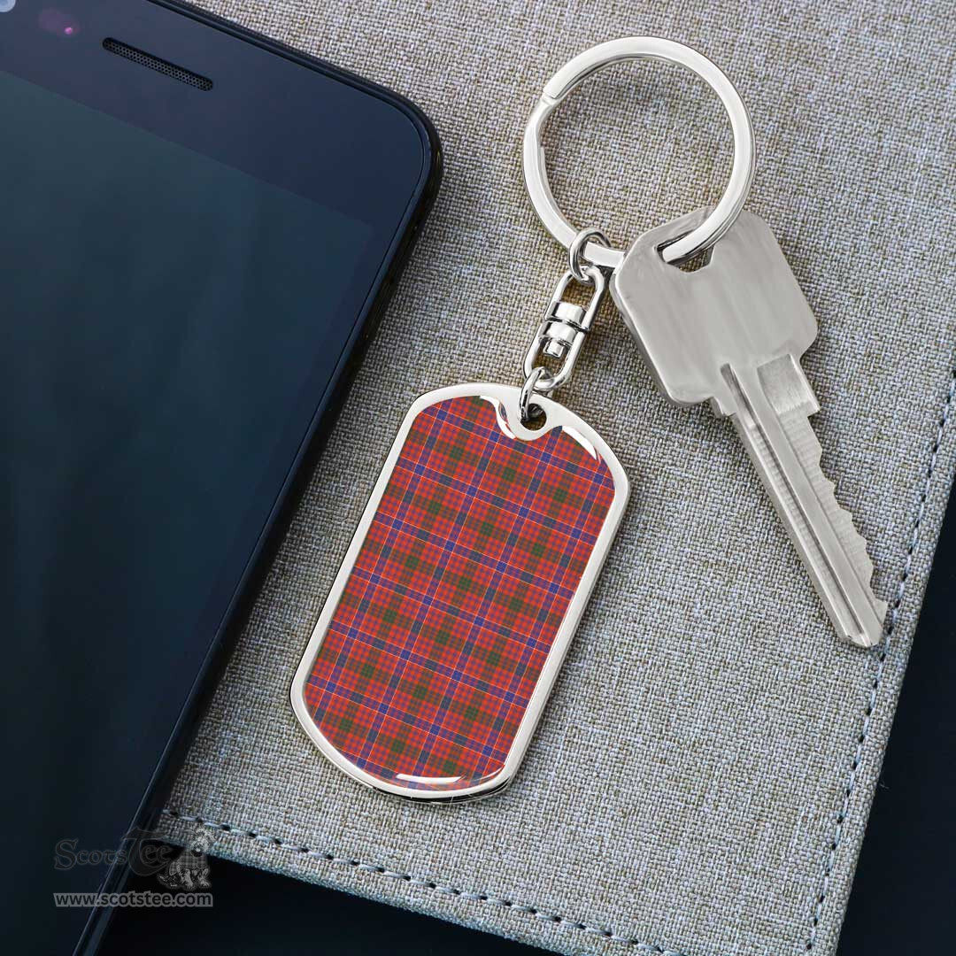 ScotsTee Shop Scottish MacRae Ancient Clan Dog Tag Pendant Tartan Luxury Keychain - Personalized Engraving