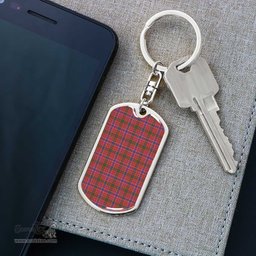 ScotsTee Shop Scottish MacRae Ancient Clan Dog Tag Pendant Tartan Luxury Keychain - Personalized Engraving