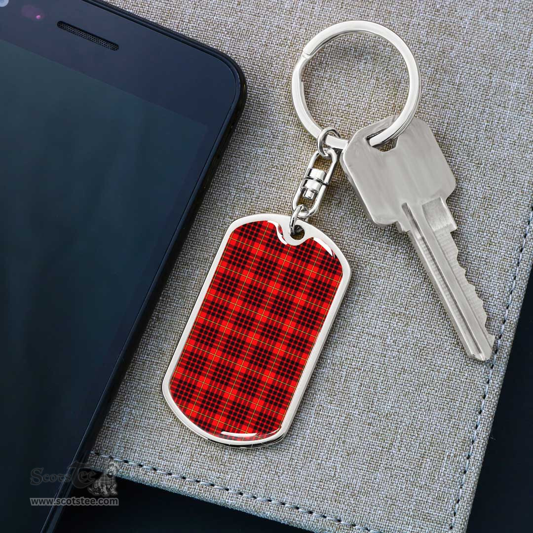 ScotsTee Shop Scottish MacIan Clan Dog Tag Pendant Tartan Luxury Keychain - Personalized Engraving