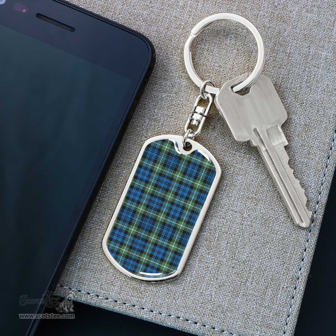 ScotsTee Shop Scottish Lamont Ancient Clan Dog Tag Pendant Tartan Luxury Keychain - Personalized Engraving