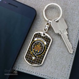 ScotsTee Shop Scottish MacKenzie Weathered Clan Crest Dog Tag Pendant Tartan Luxury Keychain - Personalized Engraving