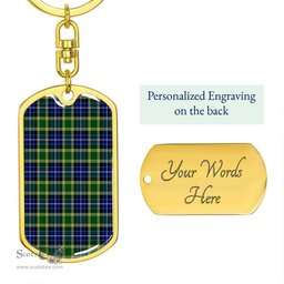 ScotsTee Shop Scottish MacKellar Clan Dog Tag Pendant Tartan Luxury Keychain - Personalized Engraving