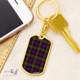 ScotsTee Shop Scottish MacDonnell of Glengarry Modern Clan Dog Tag Pendant Tartan Luxury Keychain - Personalized Engraving